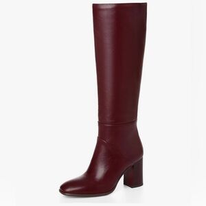 Burgundy Knee-High Boots